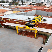 Abelha de uma tonelada e 6 metros é mascote no telhado de loja 